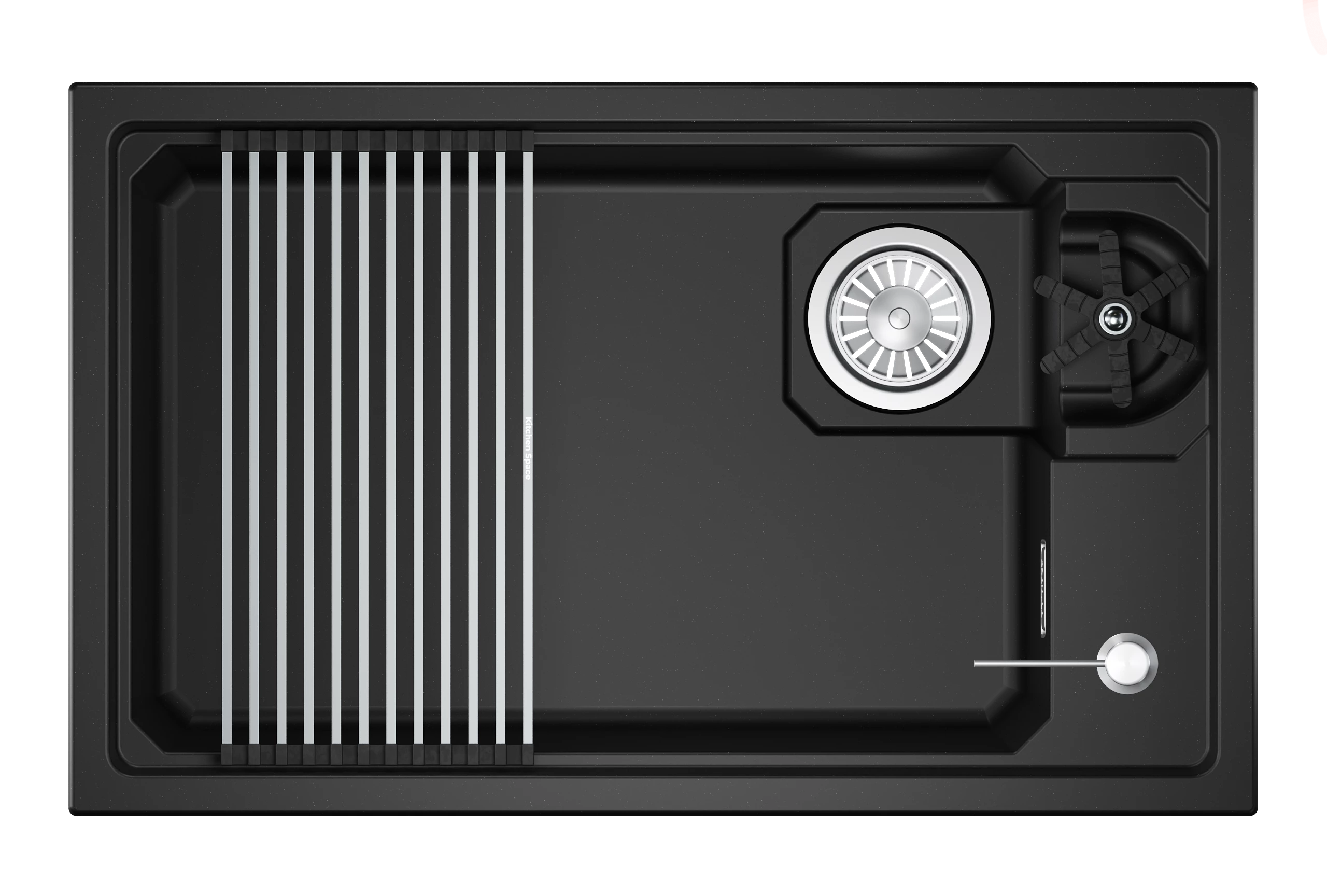 Кухонная мойка GRANULA KITCHEN SPACE RINZER кварц (7309RU, ШВАРЦ) - фото 2