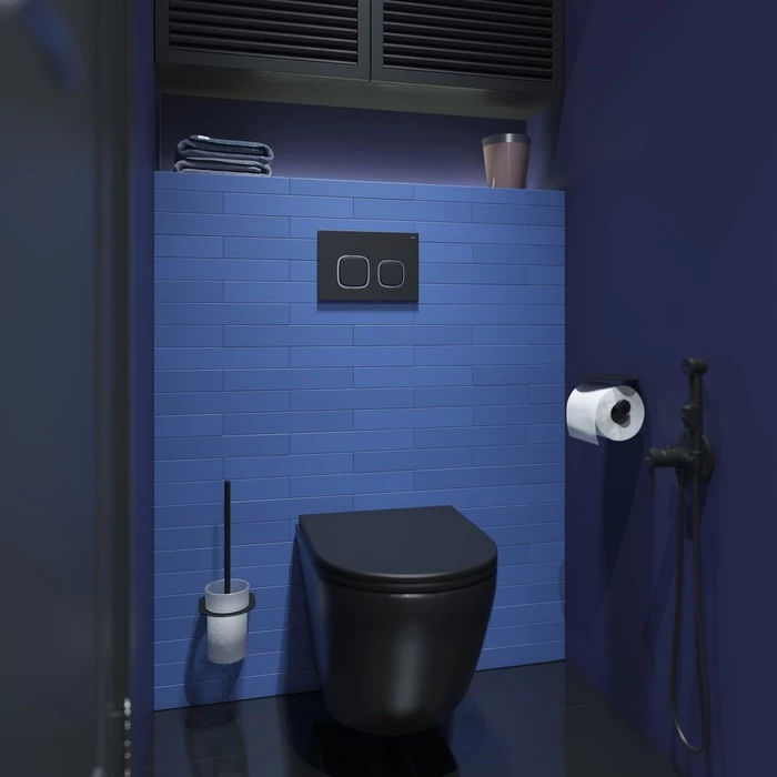 Клавиша смыва IDDIS Unifix универсальная, чёрная 004 (UNIS4BCi77) - фото 3