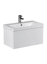 Тумба подвесная Velvex Edge 70.1Y (белая) под раковину 9696-70 (tp.EDG.9696.70.1Y белый глянец)