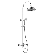 Смеситель Lemark Пушкин (Pushkin) для ванны и душа с регулируемой высотой штанги и лейкой верхнего душа «Тропический дождь» (LMF-8626B-C)