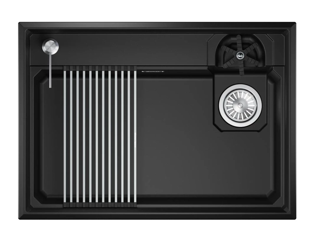 Кухонная мойка GRANULA KITCHEN SPACE RINZER кварц (7308R, ШВАРЦ) - фото 1