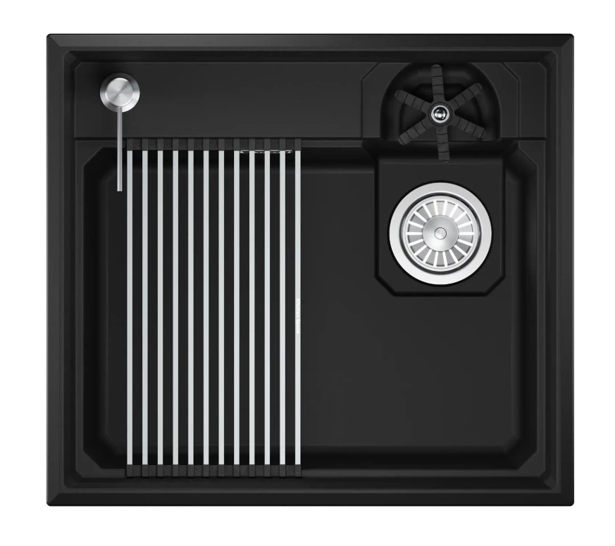 Кухонная мойка GRANULA KITCHEN SPACE RINZER кварц (5807R, ЧЕРНЫЙ) - фото 1