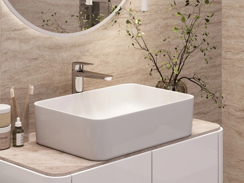 Смеситель для раковины CERSANIT LARA высокий однорычажный хром (68153) - фото 8