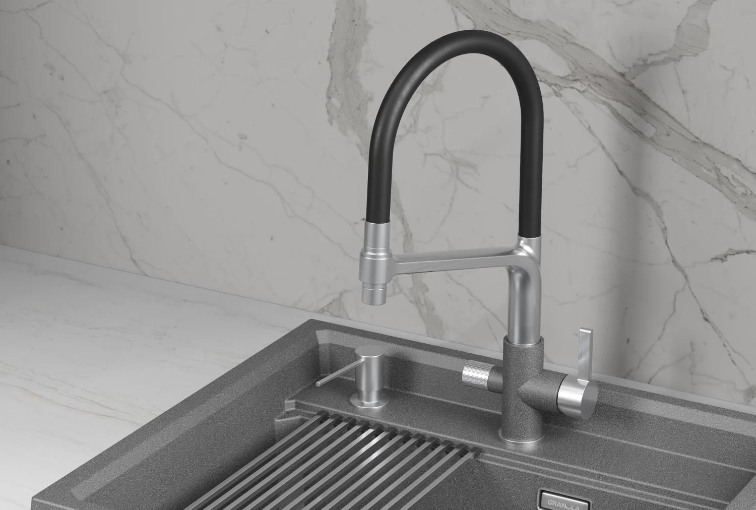 Смеситель для кухни GRANULA (5083, ГРАФИТ) - фото 2