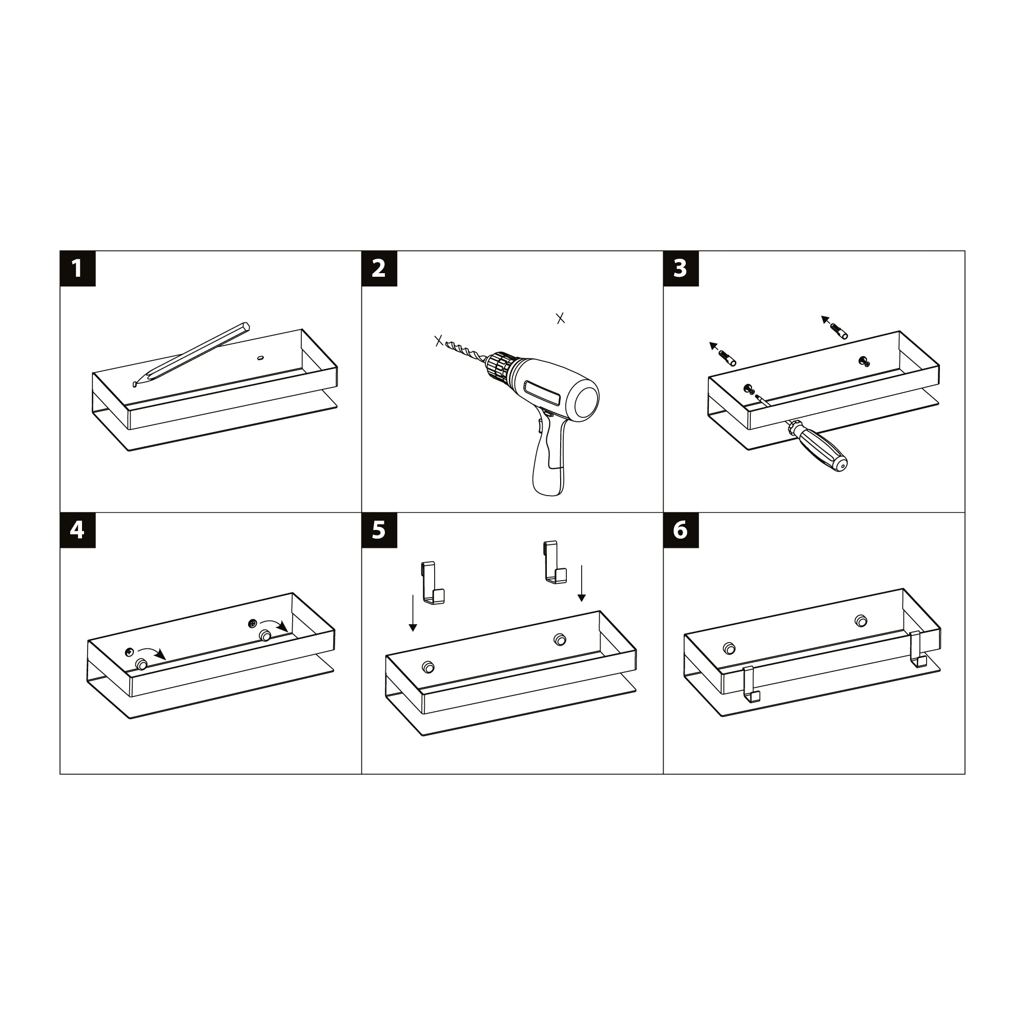 Полка для душа прямая Lemark SHELF LINE 300 мм из нерж. стали с крючками, хром (9771049) - фото 6