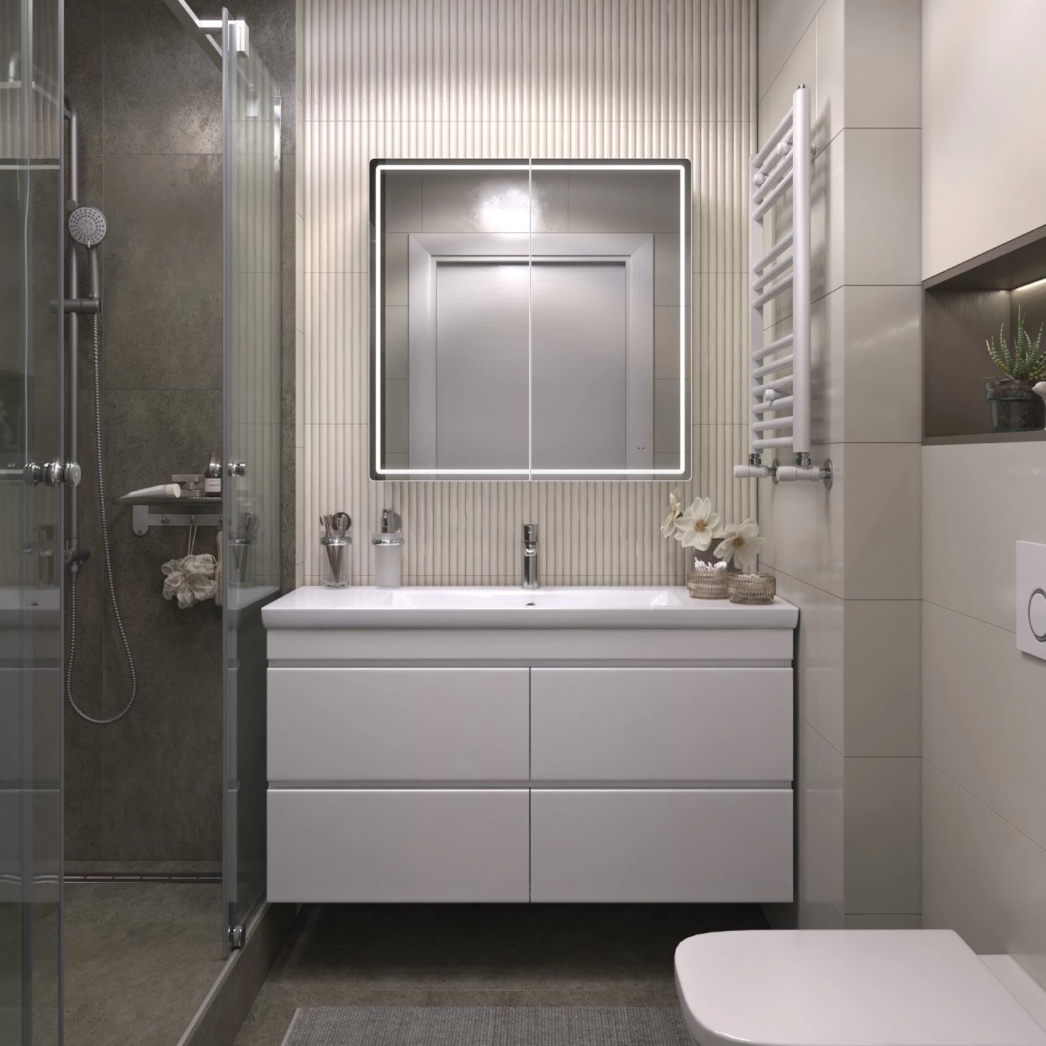 Шкаф VIGO навесной Geometry Comfort 800 с зеркалом (221) - фото 2