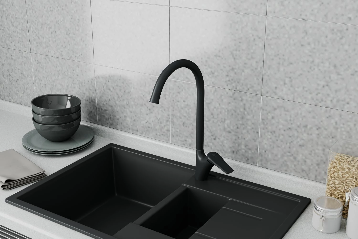 Смеситель для кухни RUSH Невис (Nevis) черный (NE1735-22Black) - фото 2