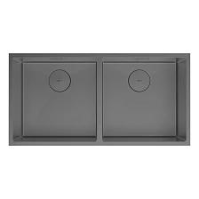 Кухонная мойка Lemark PRORAN 900 прямоугольная с двумя чашами из нержавеющей стали цвет: графит (9936139)