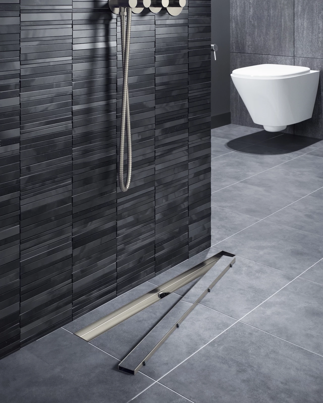 Душевой лоток TIMO Drain System 900 с двусторонней панелью "plate" под плитку, черное золото (DS230209/18) - фото 3