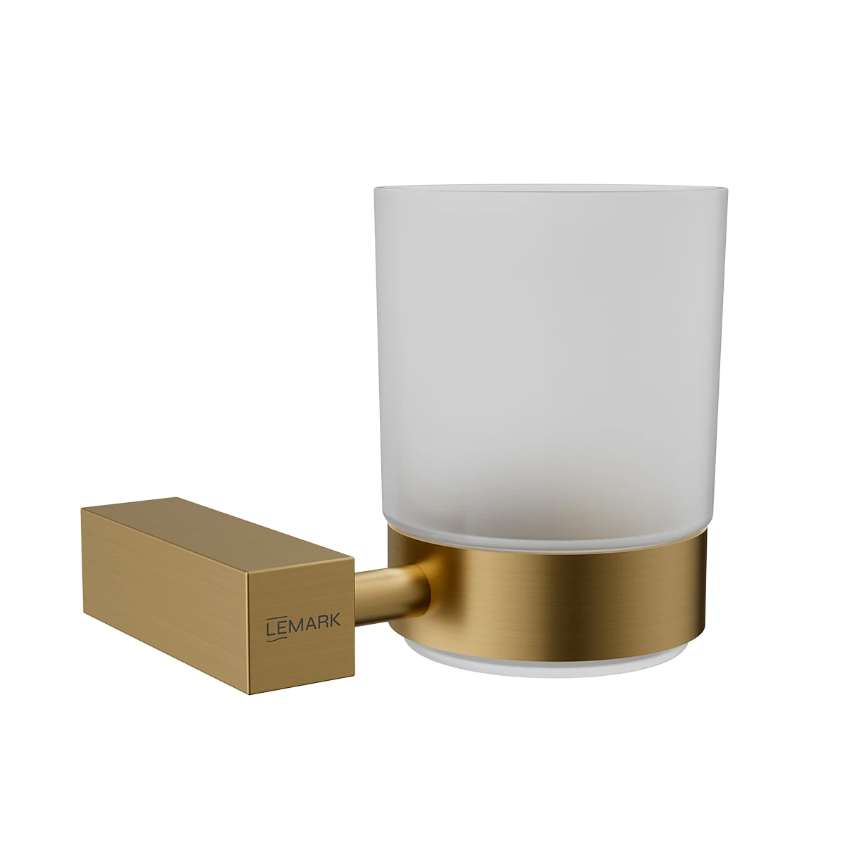 Стакан для ванной Lemark VALDAY подвесной, сталь, стекло, брашированное золото (LMA-8135S-BRG)