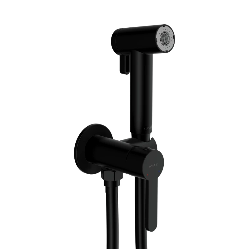 Смеситель с гигиеническим душем CERSANIT OLIVA встраиваемый однорычажный черный (68990)