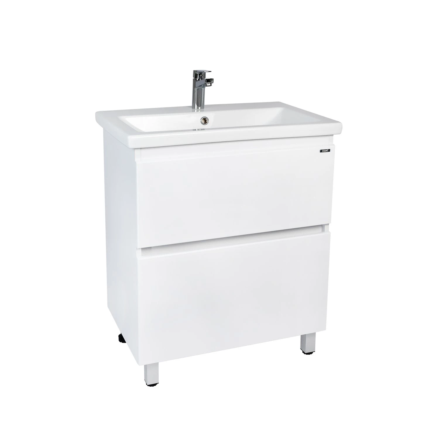 Тумба VIANT "Мальта" 2 ящика белая 425х655х820 под раковину .S-UM-COM70/1-w (COMO 70) (VMAL70COBEL-T2Y)