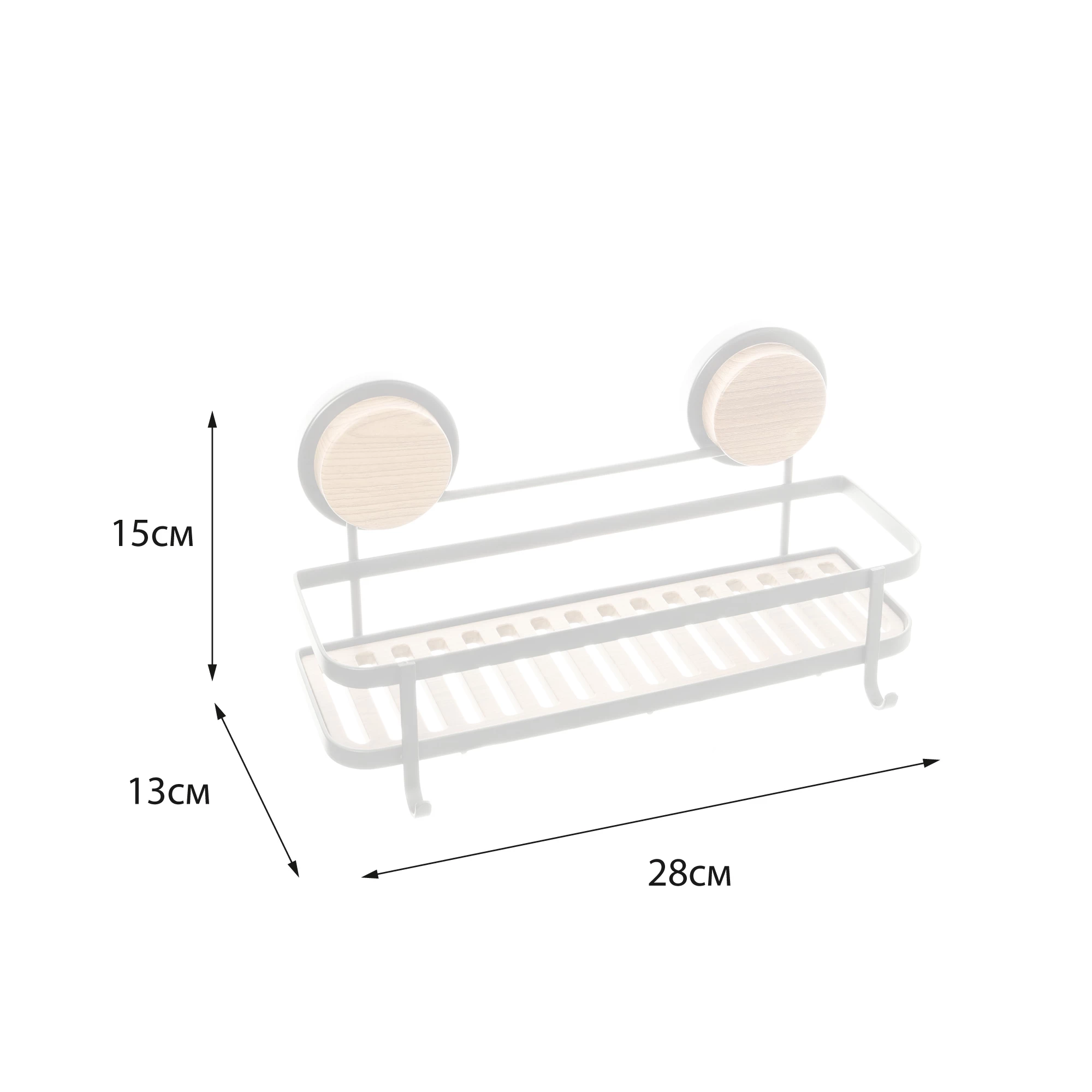 Полка Fixsen прямая одноэтажная черная-дерево  Magic (FX-950B-1) - фото 3