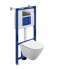 Комплект CERSANIT CITY SMART DPL EO slim инсталляция AQUA 50 PRIME P кнопка ACCENTO CIRCLE пластик хром глянцевый LP (69325)