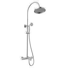 Смеситель Lemark Пушкин (Pushkin) термостатический для ванны и душа с регулируемой высотой штанги и лейкой верхнего душа «Тропический дождь» (LMF-8646B-C)