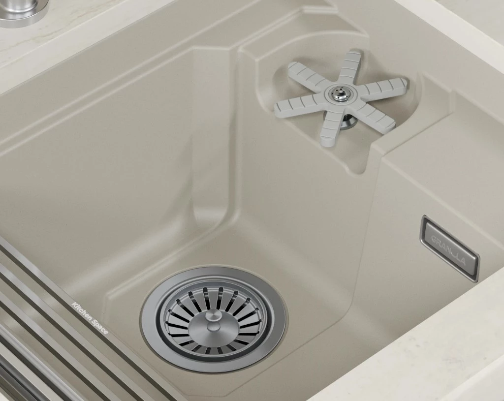 Кухонная мойка GRANULA KITCHEN SPACE RINZER кварц (5505RU, КРЕМАН) - фото 5