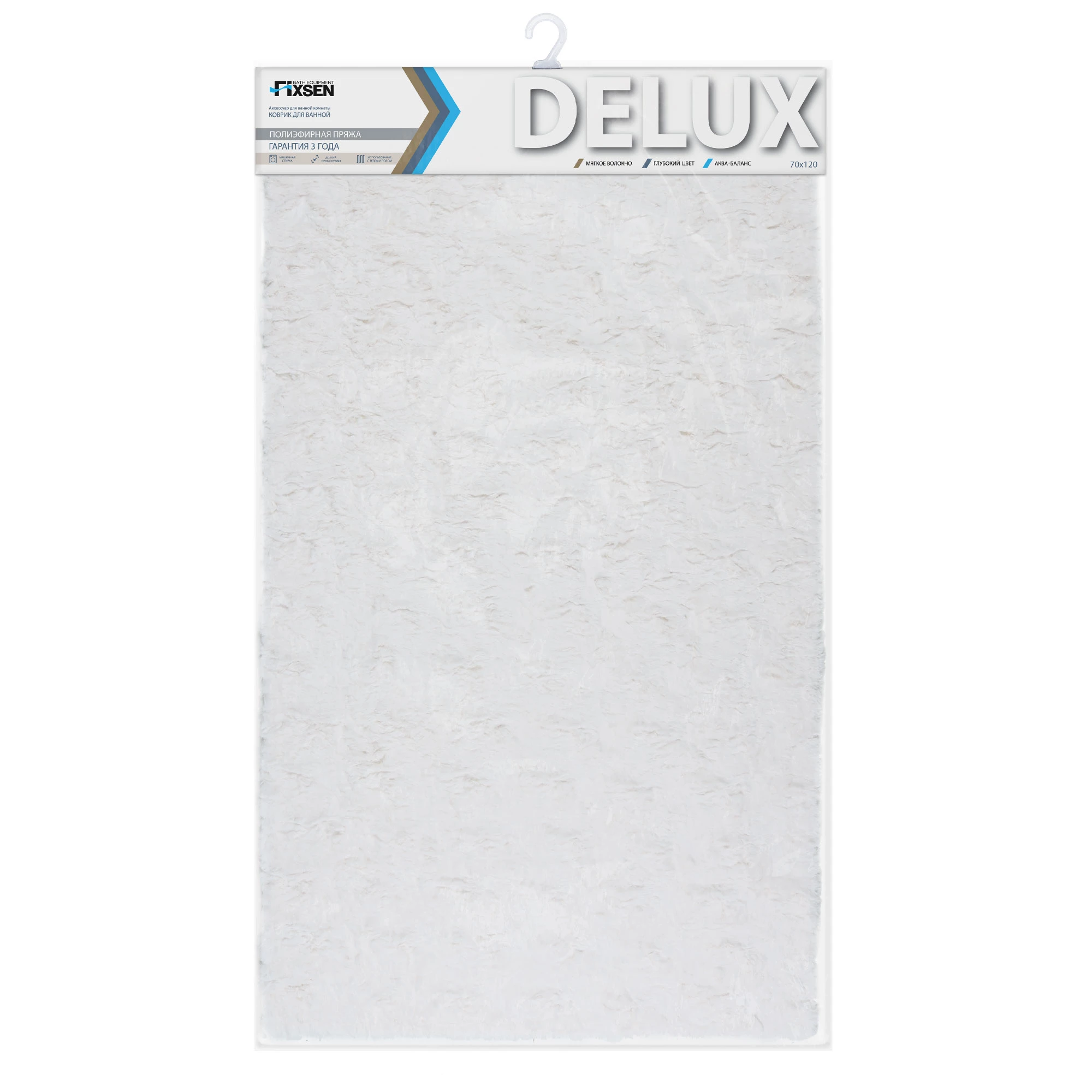 Коврик для ванной 1-ый Fixsen DELUX, белый ( FX-9040W ) - фото 3