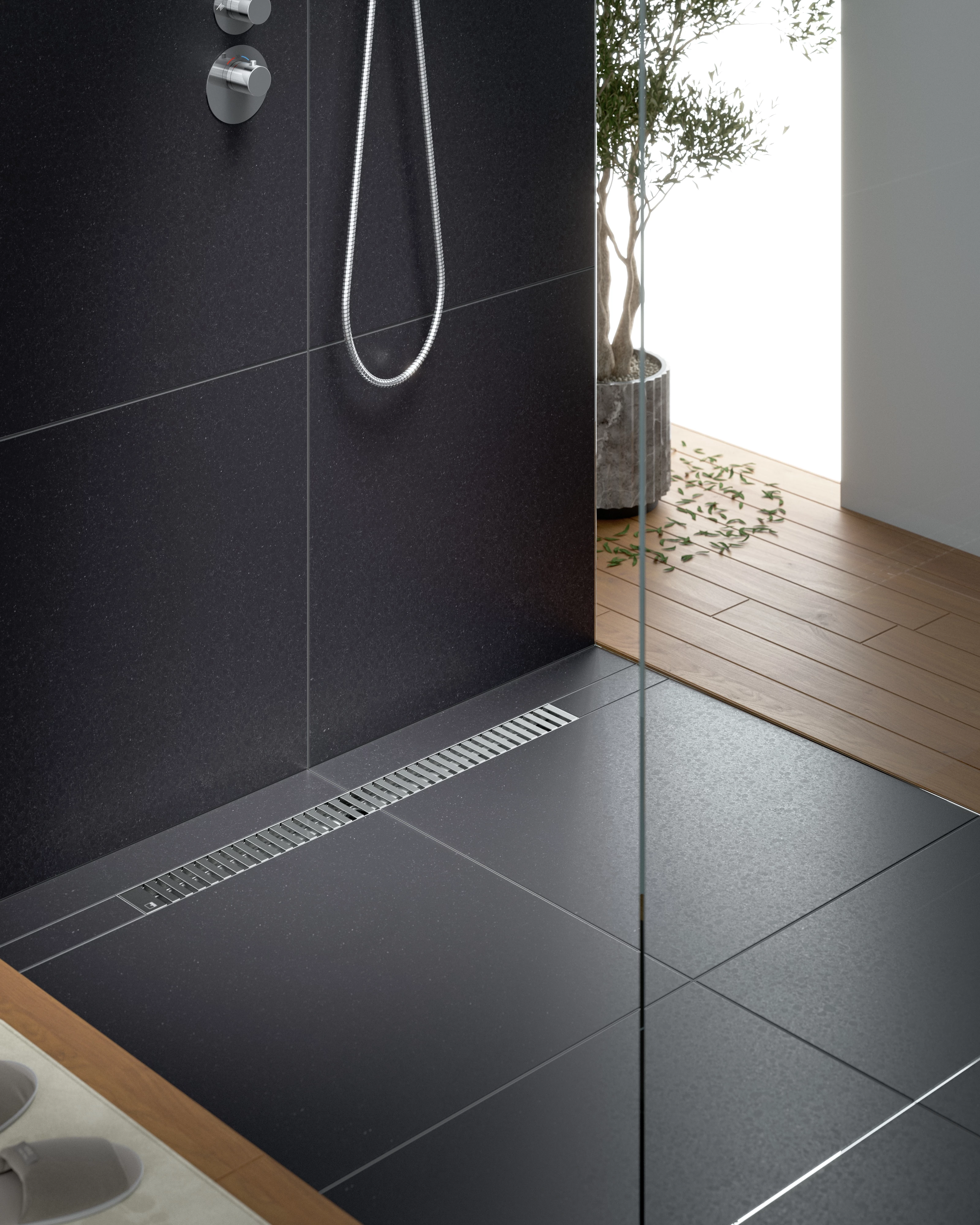 Душевой лоток TIMO Drain System 900 с вставкой "lines", Сатин (DS230109/01) - фото 2