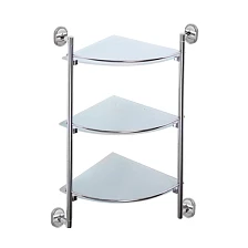 Полка стеклянная угловая Haiba хром (HB1907-3)