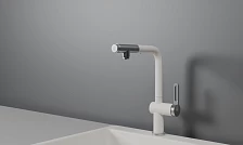 Смеситель для кухни GRANULA с выдвижным изливом и подключением к фильтру (8169, АРКТИК (БЕЛЫЙ))