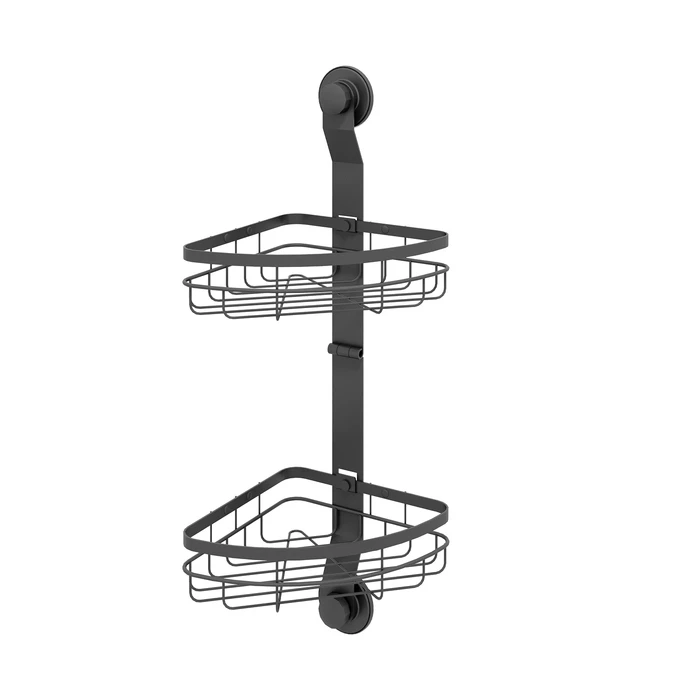 Двухъярусная угловая полка, проволока стальная, черный матовый, Easy, Milardo, EASCWS2M44 - фото 1