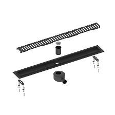 Душевой лоток TIMO Drain System 800 с вставкой "lines", Чёрный (DS230108/03)