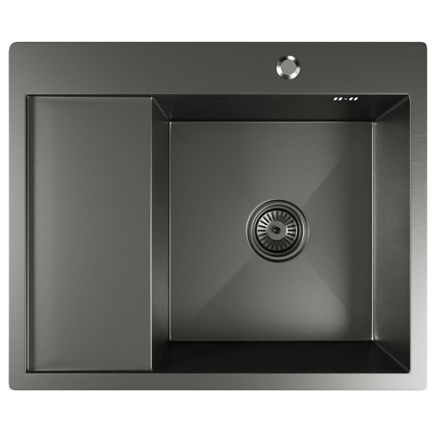 Кухонная мойка 60х50  прав. вып 3 1/2  MIXLINE PRO 20см с сифоном черный графит (552929) - фото 1