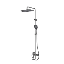 Душевая система с тропическим душем и изливом IDDIS Parker матовый графит (PARGM3Fi06)