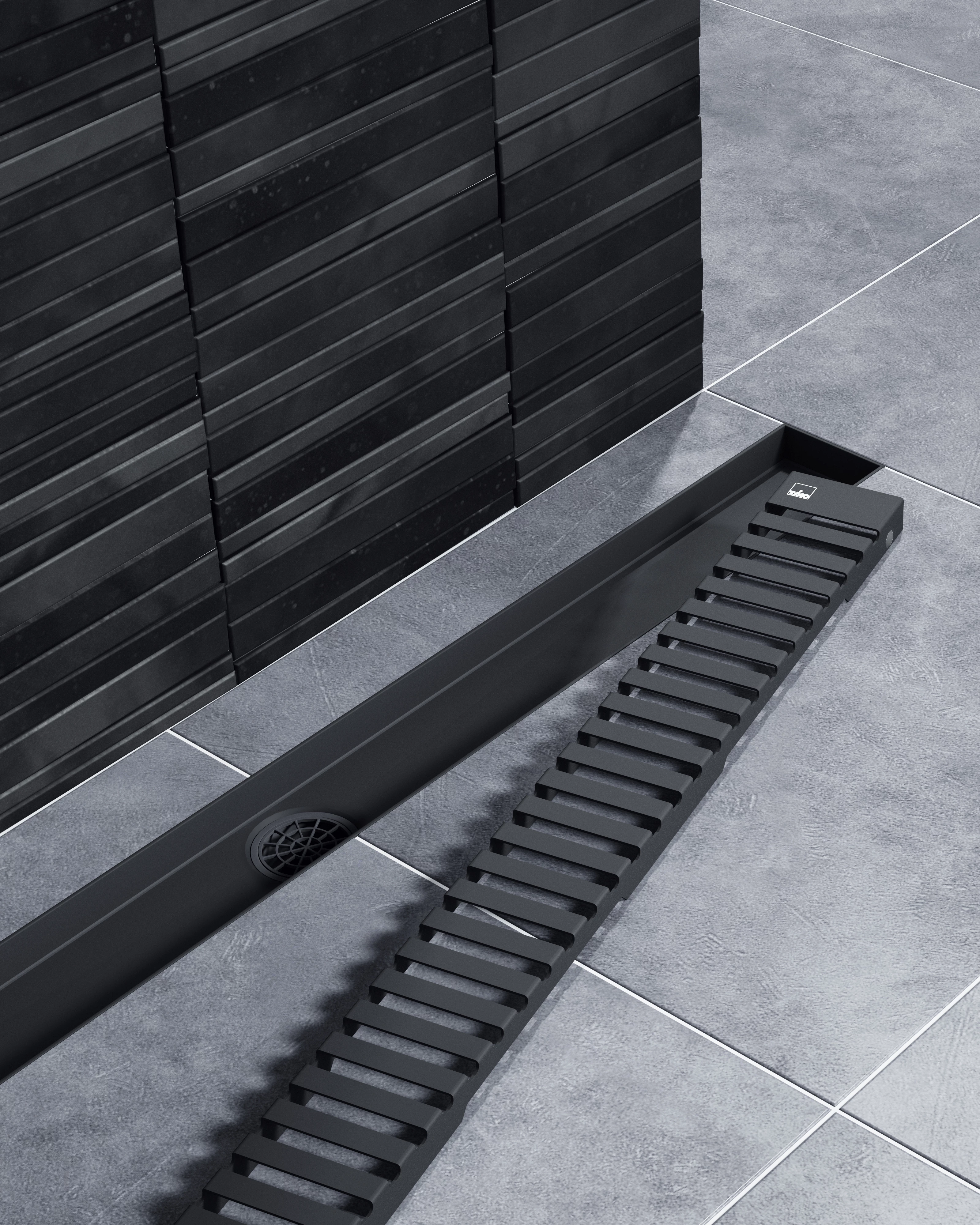 Душевой лоток TIMO Drain System 700 с вставкой "lines", Чёрный (DS230107/03) - фото 2