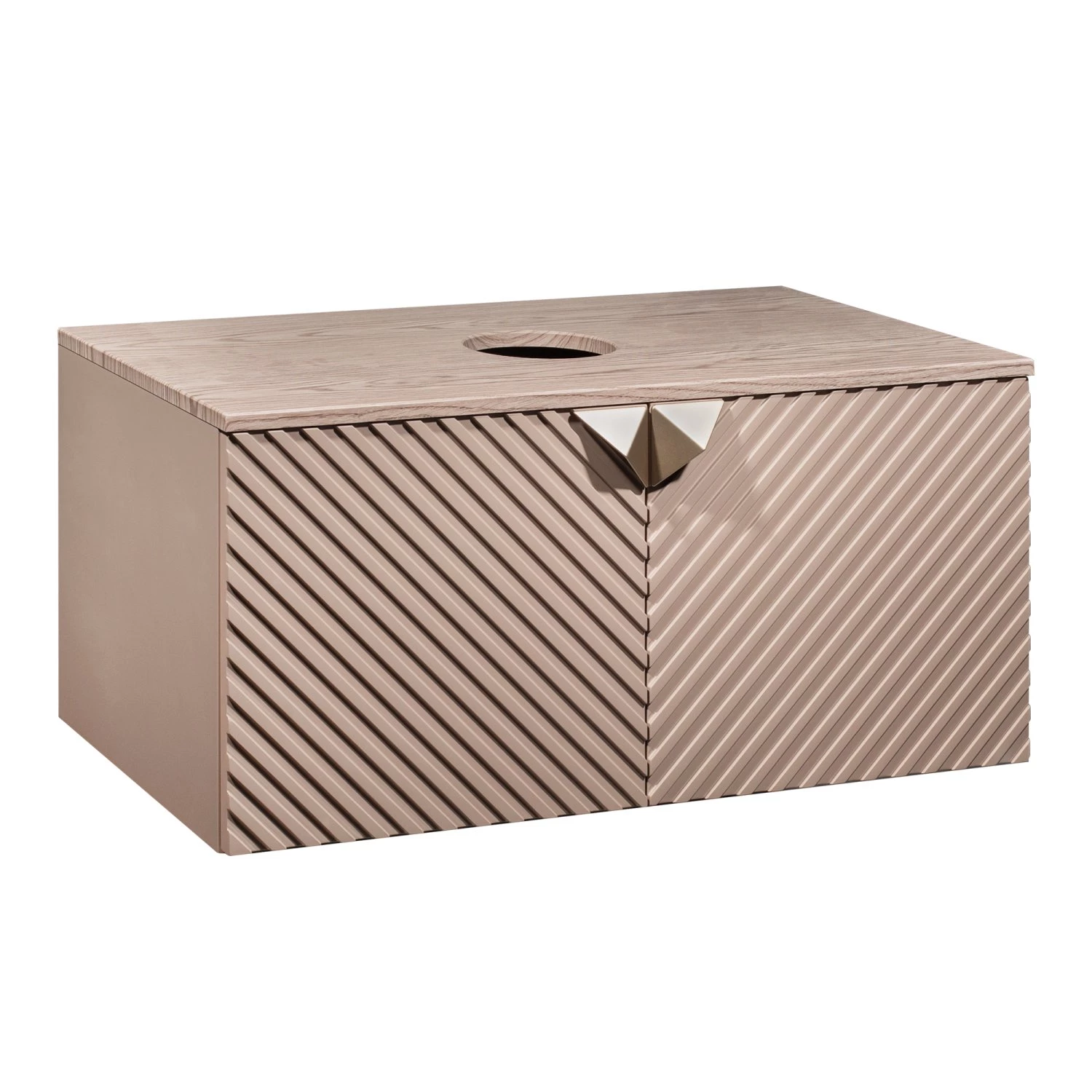 Тумба RUNO Андорра 85 кашемир серый дуб какао подвесная под накладной умывальник (00-00002017) - фото 1