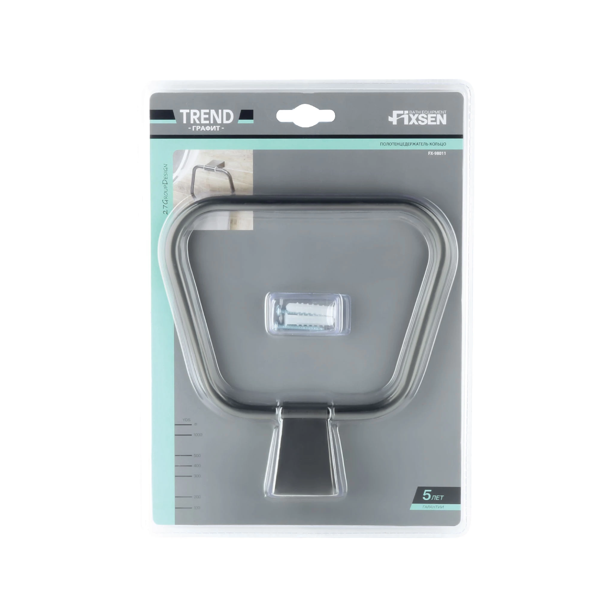 Полотенцедержатель FIXSEN кольцо TREND GRAPHITE (FX-98011) Полотенцедержатель FIXSEN кольцо TREND GRAPHITE (FX-98011) - фото 3