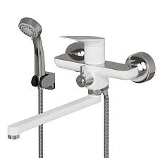 Смеситель для ванны и раковины MIXLINE ML41-02 "Swan White" 35k  белый/хром (553910)