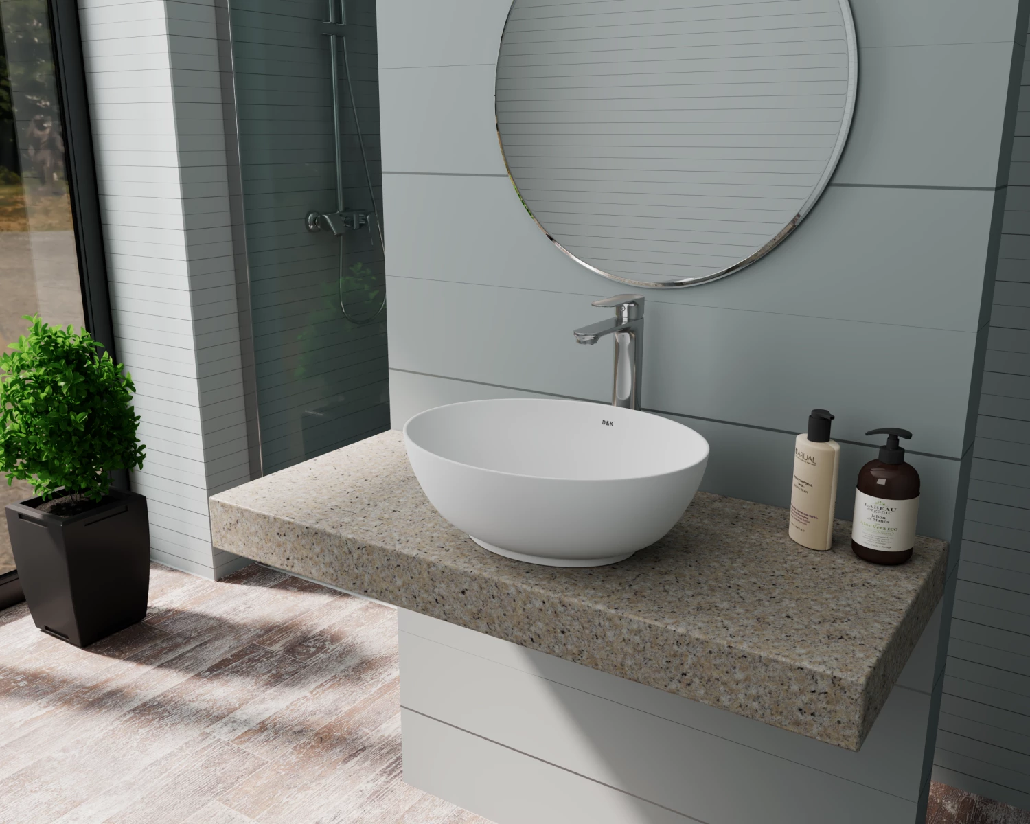 Раковина накладная DK Matrix 410*335*145мм, матовый белый (DT1390708) - фото 2