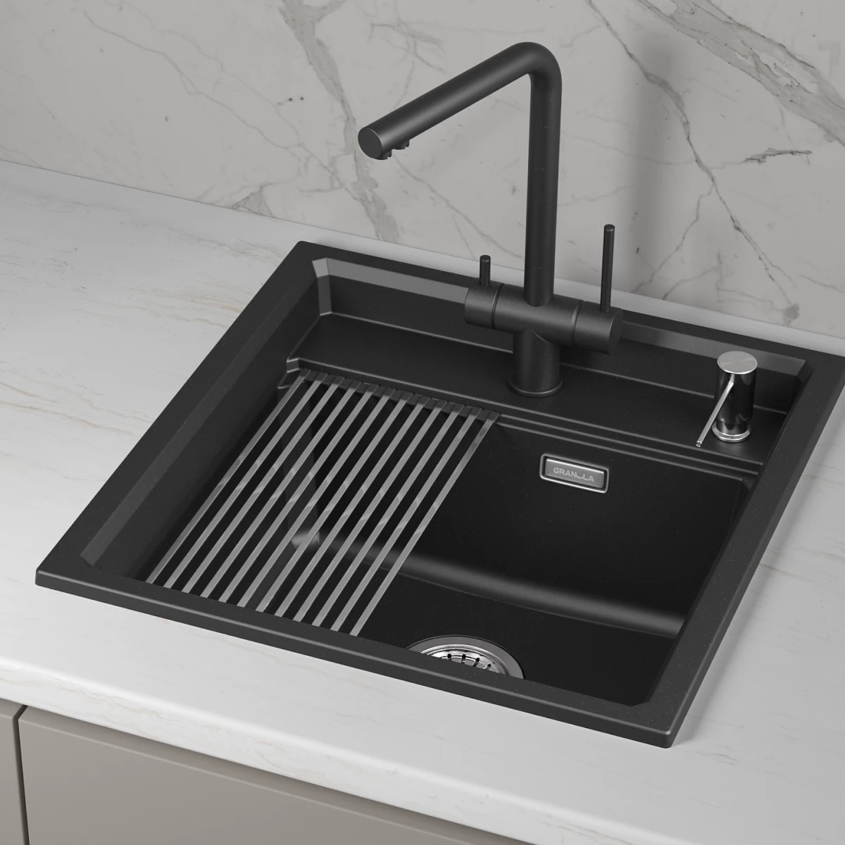 Кухонная мойка GRANULA кварц (5002i, ШВАРЦ) - фото 2
