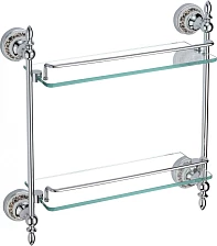 Полка прямая двойная (стеклянная) 40 см Savol 68а (S-06822A)