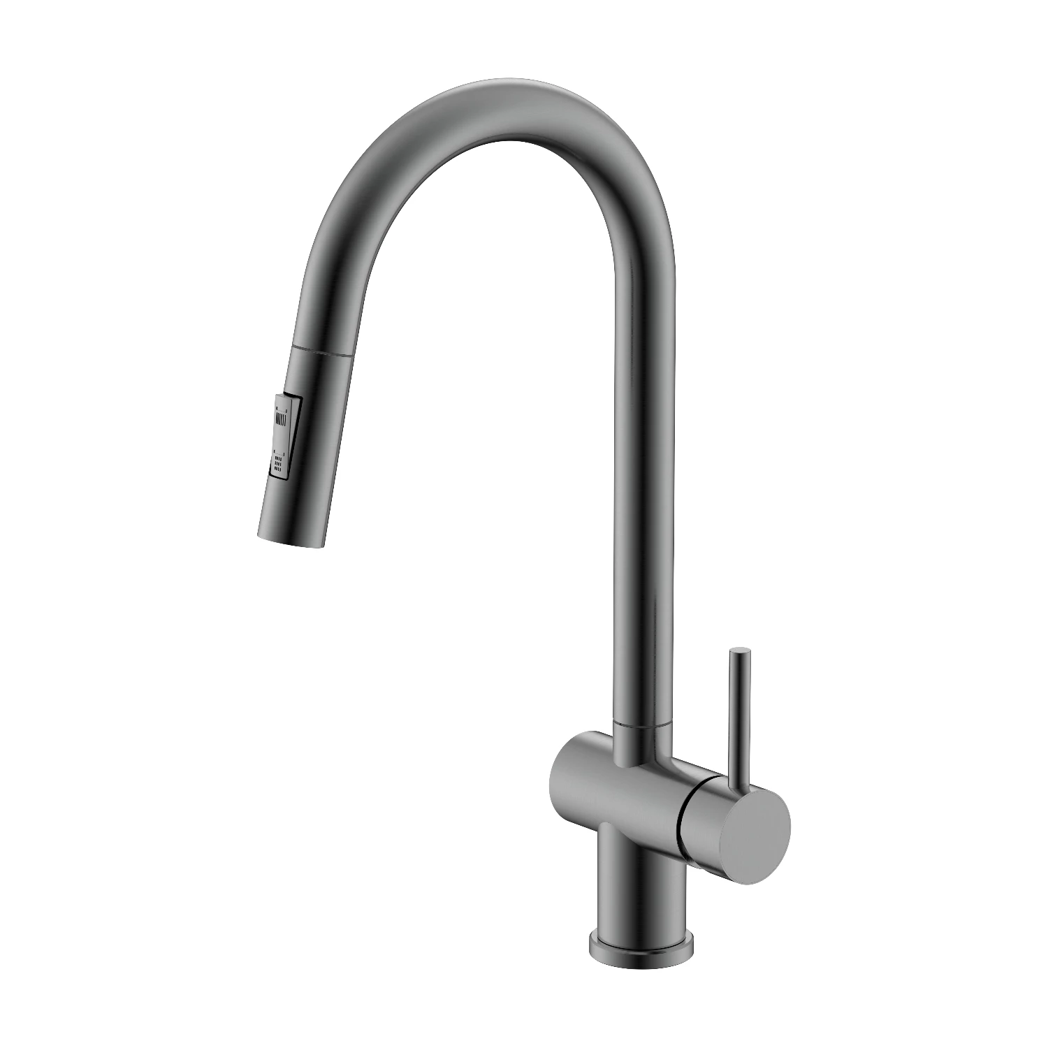 Смеситель Splenka для кухни 2-х режимный поворотный выдвижной излив, графит (S204.49.09) - фото 1