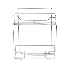Полка двухъярусная прямая Milardo Grid проволока стальная, хром (GRICS2CM44)