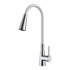 Смеситель Rossinka для кухни с гибким поворотным изливом (Z35-39-White)