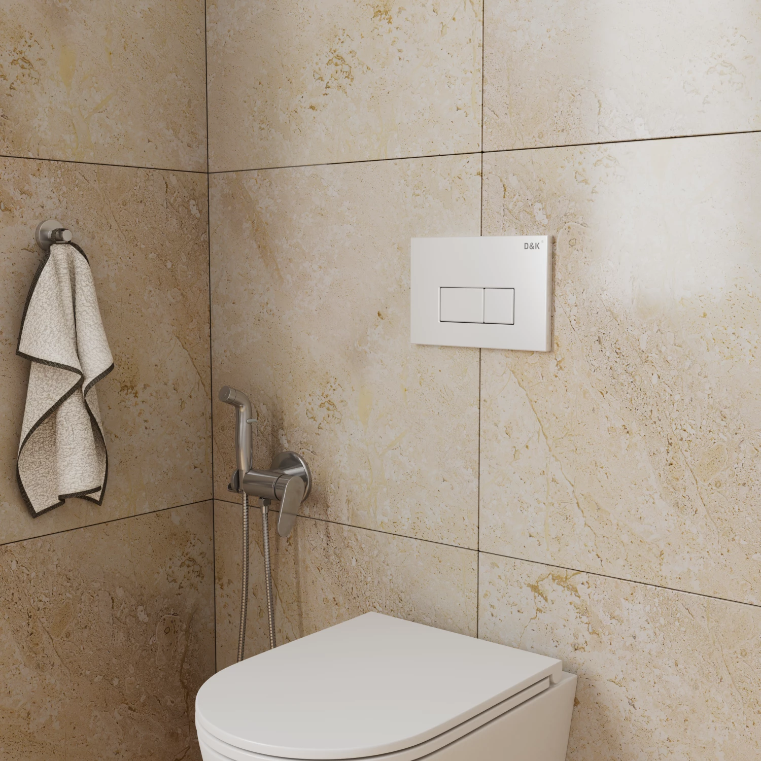 Клавиша смыва DQ Rhein (арт.инсталл DI8050127);белый (DB1499016) - фото 2