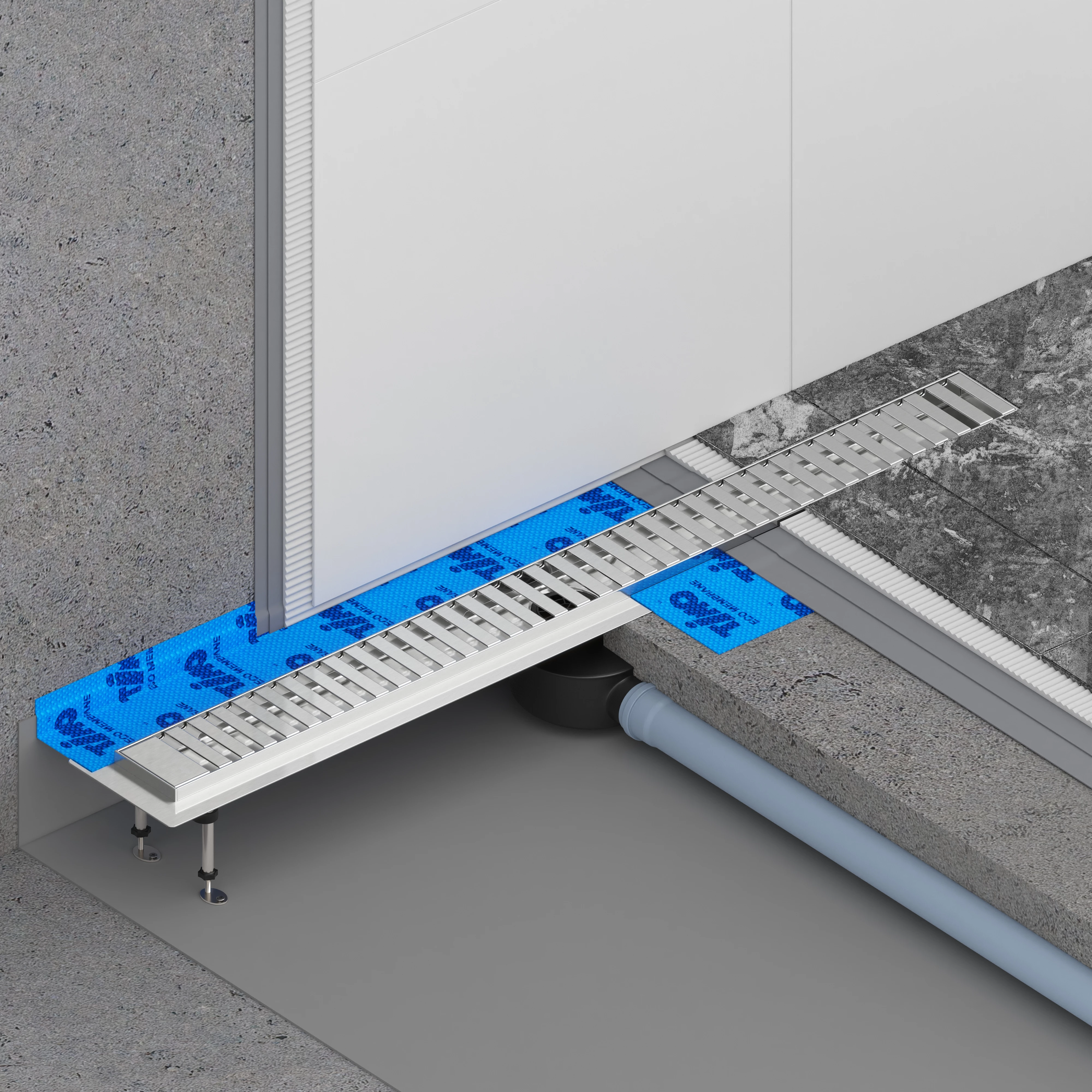 Душевой лоток TIMO Drain System 900 с вставкой "lines", Сатин (DS230109/01) - фото 4