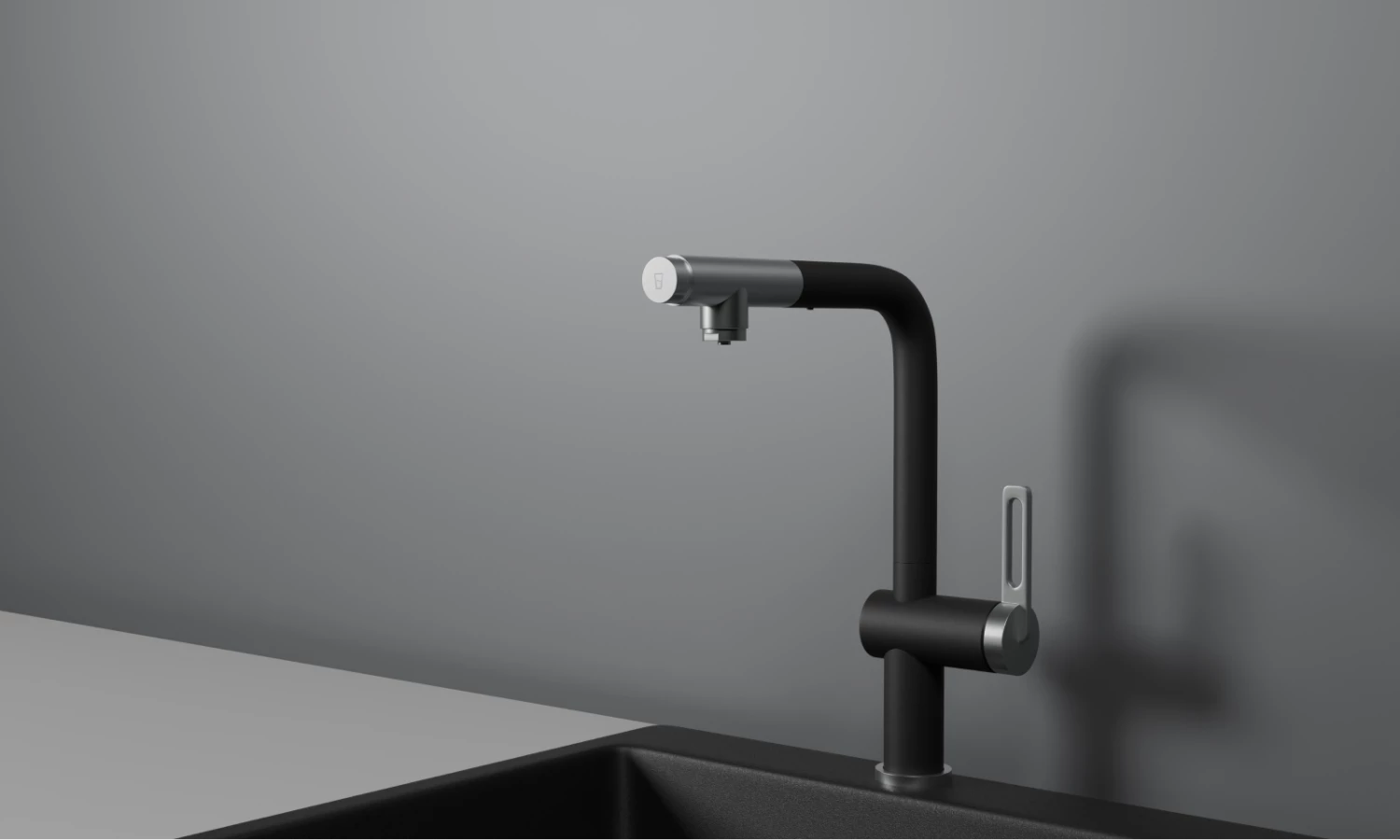 Смеситель для кухни GRANULA с выдвижным изливом и подключением к фильтру (8169, ТУРМАЛИН)