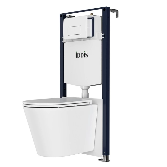 Комплект 3в1: подвесной унитаз, инсталляция и белая клавиша смыва IDDIS Calipso Q (CAQPO1GWi73)