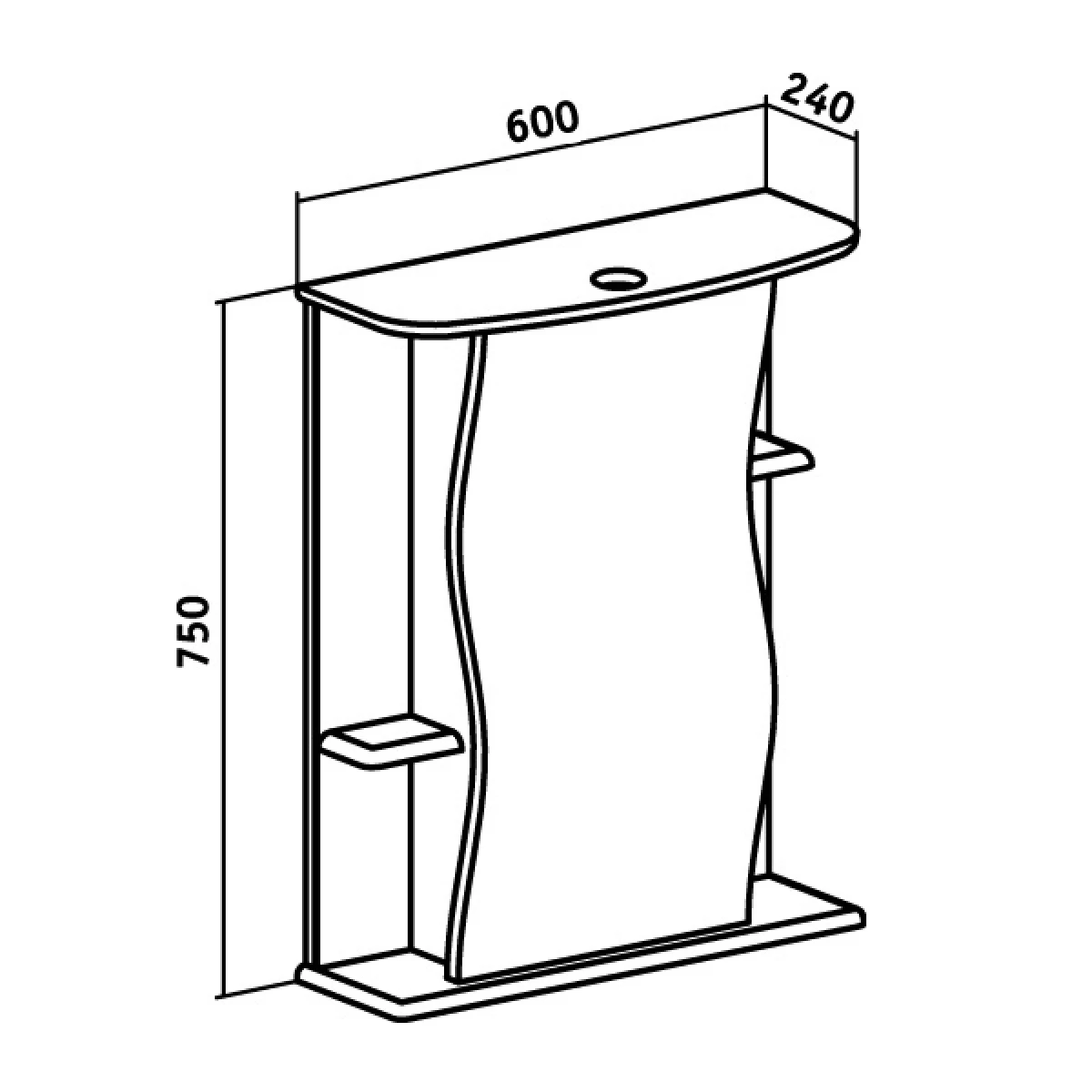 Зеркальный шкаф Runo правый Лилия 60 (00000000029) - фото 4