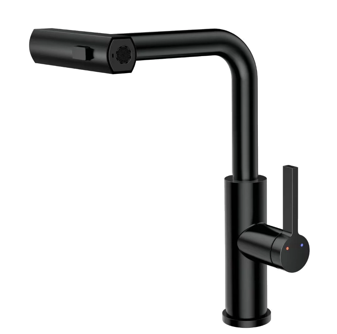 Смеситель для кухни с выдвижной лейкой RUSH Tinos (TI3732-18Black) Смеситель для кухни с выдвижной лейкой RUSH Tinos (TI3732-18Black) - фото 1