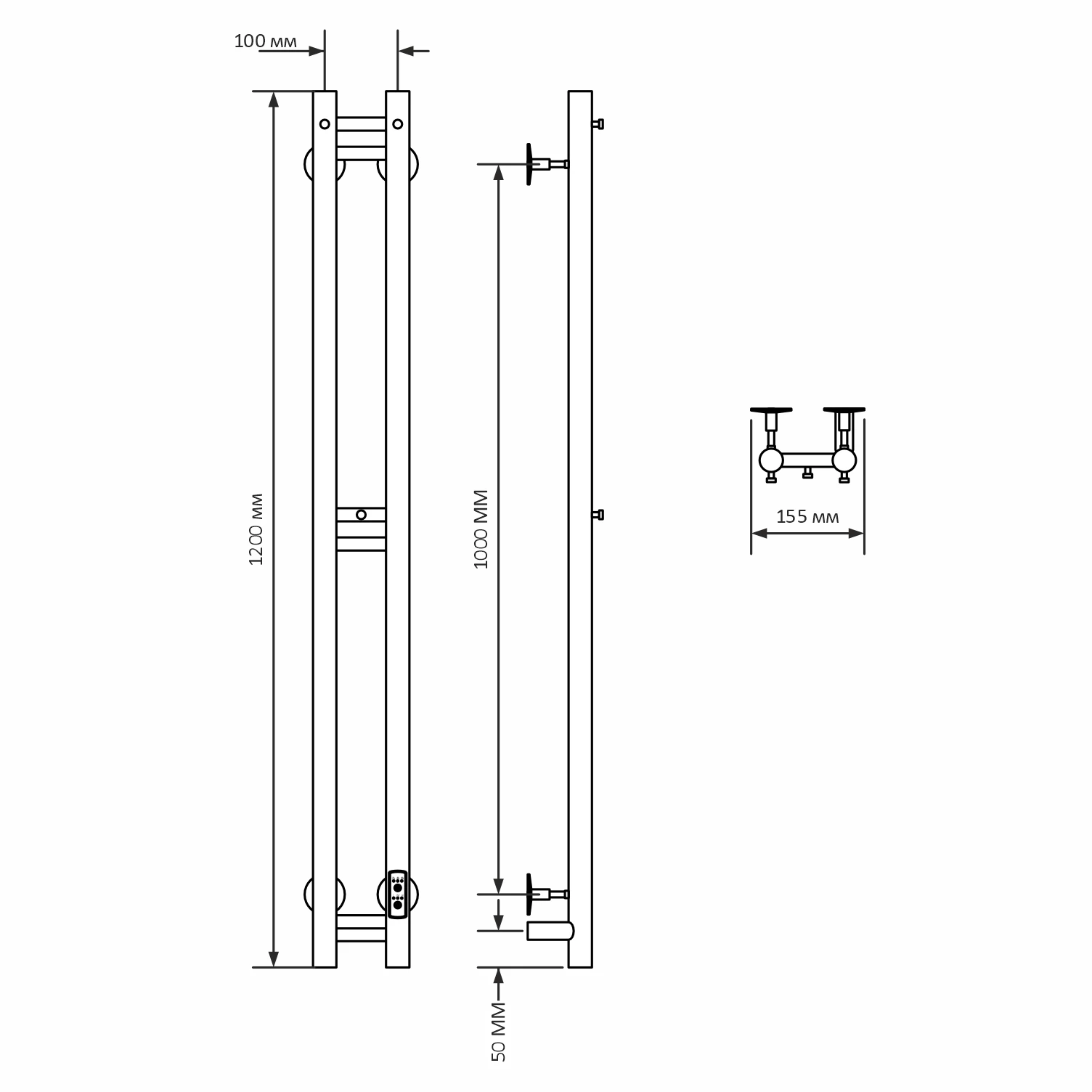 Полотенцесушитель MIXLINE MOON GRAPHITE 120/10 (таймер,103 Вт) электрический ГРАФИТ (556252) - фото 5