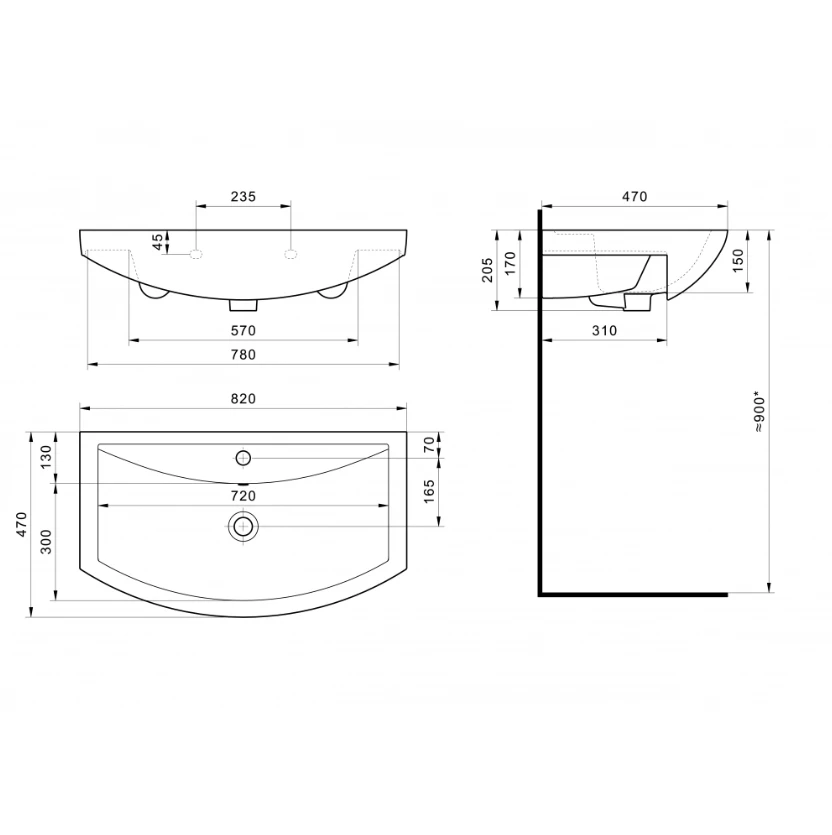 Умывальник VIGO (Сантек) Балтика 80 с/о обр (4620000148258) - фото 3