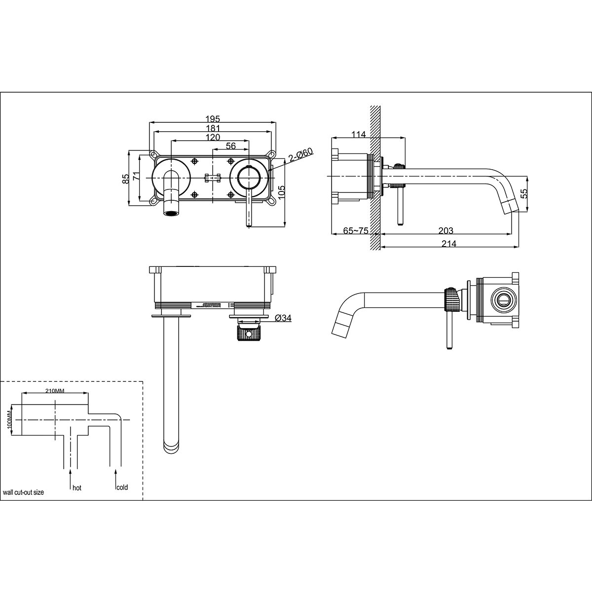 Смеситель Lemark Beluga для раковины встраиваемый (LMF-8033B-BRLG) - фото 2
