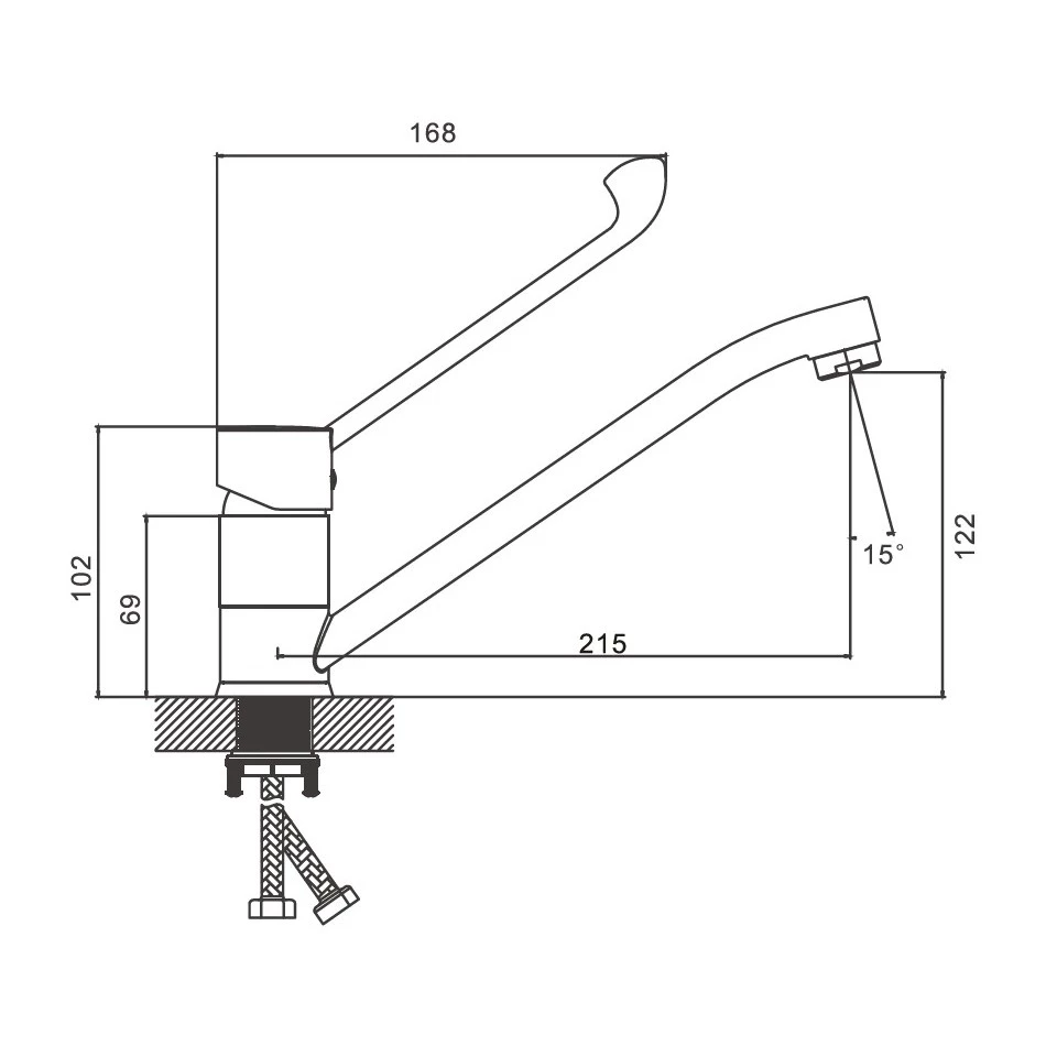 Смеситель для кухни BELZ хром (B70019) - фото 15