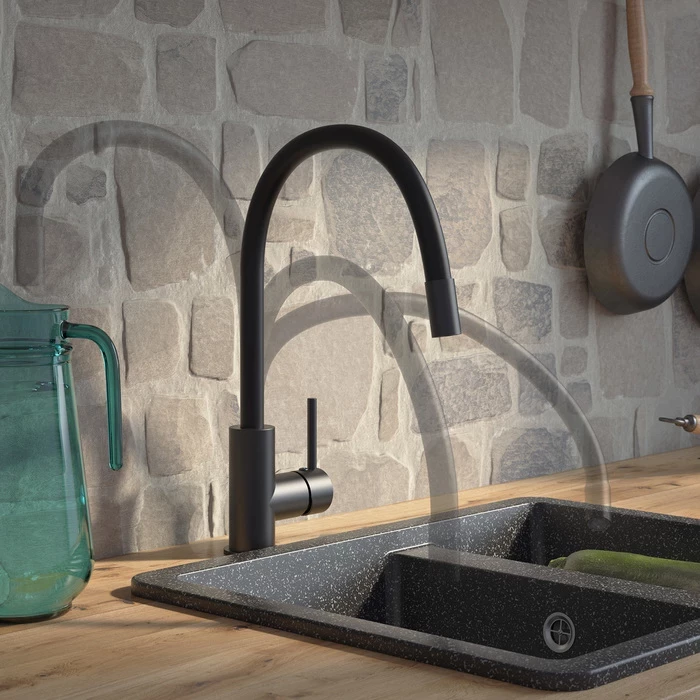 Смеситель для кухни IDDIS Kitchen 360 черный матовый (K36BLJ0i05) Смеситель для кухни IDDIS Kitchen 360 черный матовый (K36BLJ0i05) - фото 3