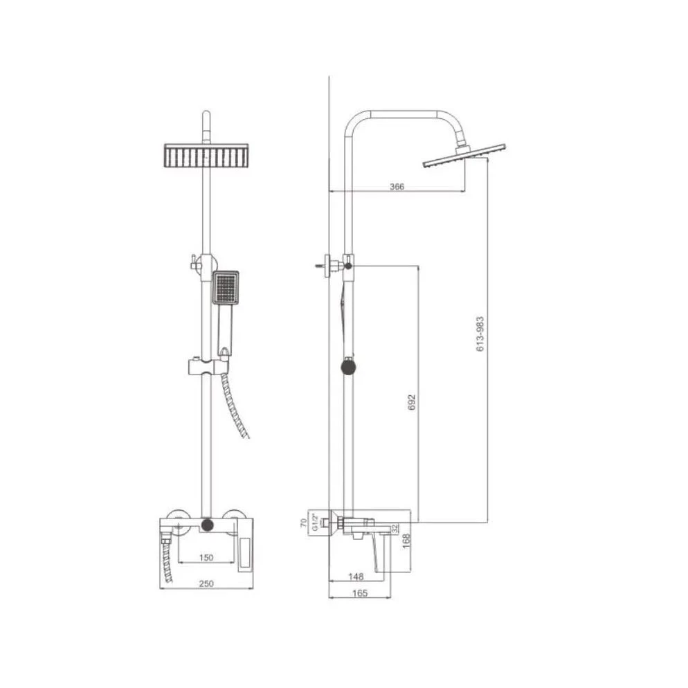 Душевая система Haiba хром (HB24817) - фото 5